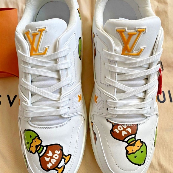 Louis Vuitton x Nigo Duck LV Trainer White 1A9JCC Men Size US 6 NEW - Picture 2 of 6